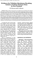 Cover page: Evidence for Trifoliate Resistance Breaking Isolates of Citrus Tristeza Virusin New Zealand