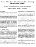 Cover page: Flame: Efficient and Robust Hardware Load Balancing Flame: Efficient and Robust Hardware Load Balancing for Data Center Routers
