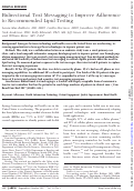 Cover page: Bidirectional Text Messaging to Improve Adherence to Recommended Lipid Testing.