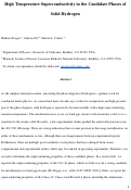 Cover page: High temperature superconductivity in the candidate phases of solid hydrogen
