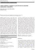 Cover page: Abiotic and biotic resistance to grass invasion in serpentine annual plant communities