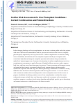 Cover page: Cardiac Risk Assessment in Liver Transplant Candidates: Current Controversies and Future Directions.