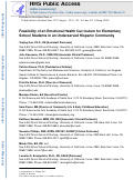 Cover page: Feasibility of an emotional health curriculum for elementary school students in an underserved Hispanic community.