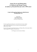 Cover page: Latino Poverty and Immigration in California and Orange County:  An Analysis of Household Income in the 1990 Census