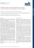 Cover page: Predialysis fluid overload and gait speed: a repeated measures analysis among patients on chronic dialysis.