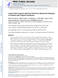 Cover page: Latent Class Analysis Identifies Distinctive Behavioral Subtypes in Children with Fragile X Syndrome.