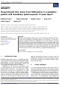 Cover page: Drug-induced liver injury from Deferasirox in a pediatric patient with hereditary spherocytosis: A case report.