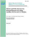 Cover page: Market and Policy Barriers for Demand Response Providing Ancillary Services in U.S. Markets