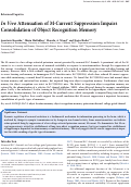 Cover page: <i>In Vivo</i> Attenuation of M-Current Suppression Impairs Consolidation of Object Recognition Memory.