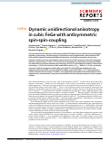 Cover page: Dynamic unidirectional anisotropy in cubic FeGe with antisymmetric spin-spin-coupling