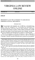 Cover page: Presidents Lack the Authority to Abolish or Diminish National Monuments