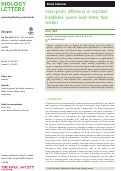 Cover page: Intra-specific differences in cognition: bumblebee queens learn better than workers.