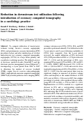 Cover page: Reduction in downstream test utilization following introduction of coronary computed tomography in a cardiology practice