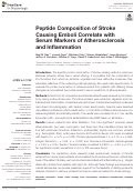 Cover page: Peptide Composition of Stroke Causing Emboli Correlate with Serum Markers of Atherosclerosis and Inflammation