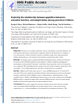 Cover page: Exploring the relationship between appetitive behaviours, executive function, and weight status among preschool children.