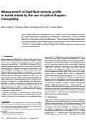 Cover page: Measurement of fluid flow velocity profile in turbid media using optical Doppler tomography