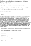 Cover page: Ballistic-neutralized chamber transport of intense heavy ion beams