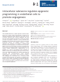 Cover page: Intracellular adenosine regulates epigenetic programming in endothelial cells to promote angiogenesis