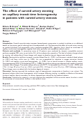 Cover page: The effect of carotid artery stenting on capillary transit time heterogeneity in patients with carotid artery stenosis.