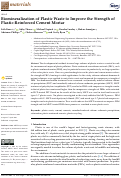 Cover page: Biomineralization of Plastic Waste to Improve the Strength of Plastic-Reinforced Cement Mortar.