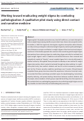 Cover page: Working toward eradicating weight stigma by combating pathologization: A qualitative pilot study using direct contact and narrative medicine