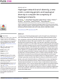 Cover page: Haplotype network branch diversity, a new metric combining genetic and topological diversity to compare the complexity of haplotype networks