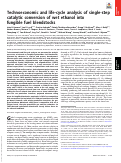 Cover page: Technoeconomic and life-cycle analysis of single-step catalytic conversion of wet ethanol into fungible fuel blendstocks