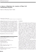 Cover page: A Survey of Databases for Analysis of Plant Cell Wall-Related Enzymes