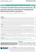 Cover page: A survey of implicit bias training in physician assistant and nurse practitioner postgraduate fellowship/residency programs