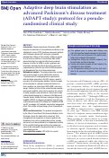 Cover page: Adaptive deep brain stimulation as advanced Parkinson’s disease treatment (ADAPT study): protocol for a pseudo-randomised clinical study