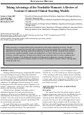 Cover page: Taking Advantage of the Teachable Moment: A Review of Learner-Centered Clinical Teaching Models