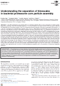 Cover page: Understanding the separation of timescales in&nbsp;bacterial proteasome core particle assembly.