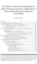 Cover page: The Power of Ideas: The Declaration of Patent Protection and New Approaches to International Intellectual Property Lawmaking