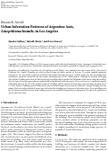 Cover page: Urban Infestation Patterns of Argentine Ants, Linepithema humile, in Los Angeles