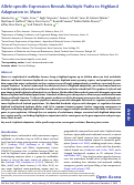 Cover page: Allele-specific Expression Reveals Multiple Paths to Highland Adaptation in Maize