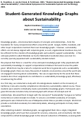 Cover page: Student-Generated Knowledge Graphs about Sustainability