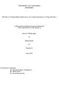 Cover page: The Effect of Sample Representativeness on Consumer Responses to Target Products