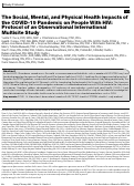 Cover page: The Social, Mental, and Physical Health Impacts of the COVID-19 Pandemic on People With HIV: Protocol of an Observational International Multisite Study