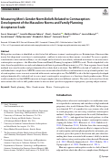 Cover page: Measuring Men’s Gender Norm Beliefs Related to Contraception: Development of the Masculine Norms and Family Planning Acceptance Scale