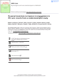 Cover page: Financial incentives to improve re-engagement in HIV care: results from a randomized pilot study