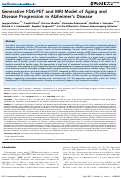 Cover page: Generative FDG-PET and MRI Model of Aging and Disease Progression in Alzheimer's Disease