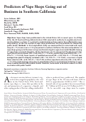 Cover page: Predictors of Vape Shops Going out of Business in Southern California
