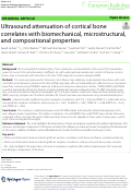 Cover page: Ultrasound attenuation of cortical bone correlates with biomechanical, microstructural, and compositional properties