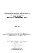 Cover page: 15 Years after the “Collapse” of Soviet Socialism: The Role of Elite Choices, Class Conflict, and a Critique of Modernization Theory