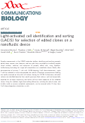 Cover page: Light-activated cell identification and sorting (LACIS) for selection of edited clones on a nanofluidic device