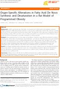 Cover page: Organ-Specific Alterations in Fatty Acid De Novo Synthesis and Desaturation in a Rat Model of Programmed Obesity