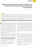 Cover page: High-Resolution Secondary Reconstructions with the Use of Flat Panel CT in the Clinical Assessment of Patients with Cochlear Implants