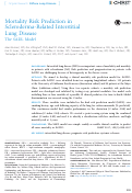 Cover page: Mortality Risk Prediction in Scleroderma-Related Interstitial Lung&nbsp;Disease The SADL Model