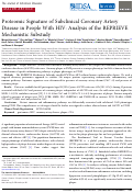 Cover page: Proteomic Signature of Subclinical Coronary Artery Disease in People With HIV: Analysis of the REPRIEVE Mechanistic Substudy