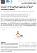 Cover page: Determining mating type and ploidy in Rhodotorula toruloides and its effect on growth on sugars from lignocellulosic biomass.